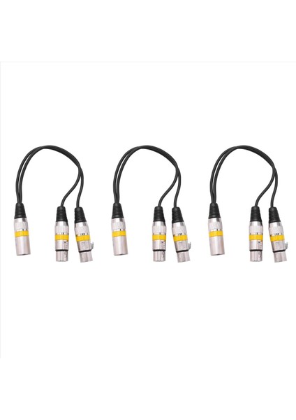 3 Pcs 30CM 3pin Xlr Erkek - 2 Xlr Dişi Ses Uzatma Kablosu Y Mıc Mıxer Kayıcı Dj Kablosu Için Sable (Yurt Dışından)