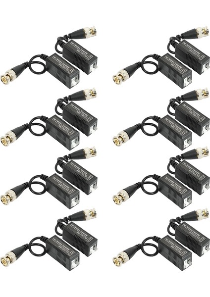 8 Çift Pasif Video Balun Verici ve Alıcı 1080P TVI/CVI/TVI/AHD/960H Dvr Kamera Cctv Sistemi (Yurt Dışından)