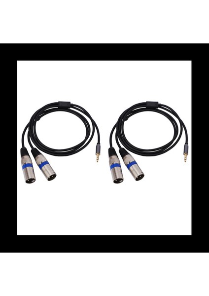 2x Çok Işlevli Ses Kablosu 3 5/6 35MM Erkek Jack To Double Xlr Erkek Kriko Kablosu Xlr Uzatma Kablosu 6 35/3 5mm 3m (Yurt Dışından)