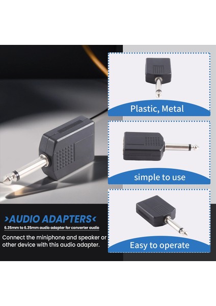 Siyah 6 35 1/4 &quot Erkek Ila Çift Kadın Mono Y Cord Pa Ses Kablosu Adaptörü (Yurt Dışından) fırsatları