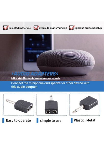 Siyah 6 35 1/4 &quot Erkek Ila Çift Kadın Mono Y Cord Pa Ses Kablosu Adaptörü (Yurt Dışından) indirimleri