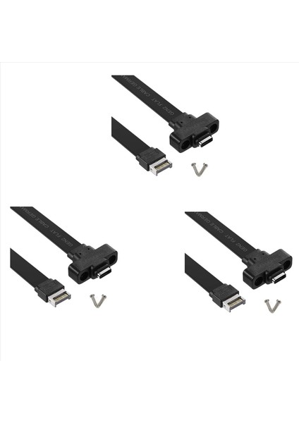 3x USB 3 1 Ön Panel Tip E - C Tip C Uzantısı Kablosu Gen 2 (10 Gbit/s) Dahili Adaptör Kablosu 2 Vida (50 Cm) (Yurt Dışından)
