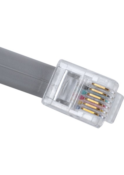 Gri Plastik Erişte 6P6C RJ11 M/m Düz Telefon Kablo Kablosu 5m 16FT (Yurt Dışından) indirimleri