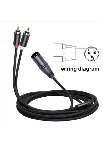 4x Xlr&#39 Den Çift Rca Ses Kablosu A1 Xlr Erkek 3 Pin To Dual Rca Erkek Fiş Stereo Ses Amplifikatörü Karıştırma Av Kablosu 1m (Yurt Dışından)