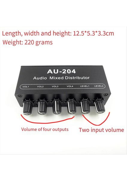 AU-204 Stereo Ses Sinyal Mikser Kartı Kulaklık Sürücüsü Güç Amplifikatörleri Karıştırıcı Distribütörü 3 5mm (Yurt Dışından) indirimleri