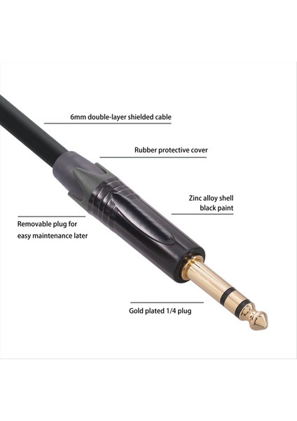 6 35MM - Xlr Jack Ses Kablosu 6 35MM (1/4in) Erkek - 3 Pin Xlr Erkek Dengeli Arayüz Kablosu Mikrofon Için 1 8 Metre (Yurt Dışından) fiyatları