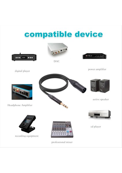 6 35MM - Xlr Jack Ses Kablosu 6 35MM (1/4in) Erkek - 3 Pin Xlr Erkek Dengeli Arayüz Kablosu Mikrofon Için 1 8 Metre (Yurt Dışından) fırsatları