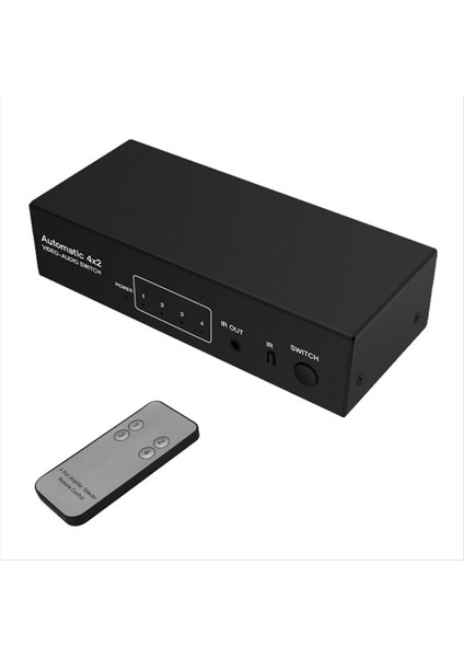 Kompozit Av Rca Anahtar Ayırtıcı 4 In 2 Out Analog Video C-Vbs Rca Av Sablister Swıtch Swıtchact 4x2 DVD Tv Eu Fişi Için Uzaktan (Yurt Dışından) fırsatları