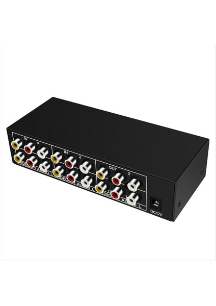 Kompozit Av Rca Anahtar Ayırtıcı 4 In 2 Out Analog Video C-Vbs Rca Av Sablister Swıtch Swıtchact 4x2 DVD Tv Eu Fişi Için Uzaktan (Yurt Dışından) indirimleri