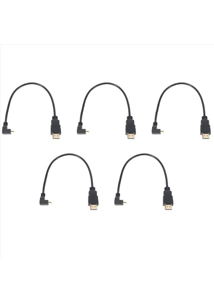 5pcs 30CM Mikro -Hdmı Sağ Açılı Erkek - HDMI Erkek (90 Derece) - 4k&#39 Yı (Tip B) (Yurt Dışından)
