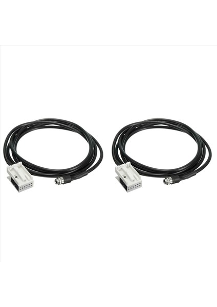 2x Araç 3 5mm 12PIN Dişi Ses Müzik Aux Kablosu Giriş Adaptörü Benz W169 W203 W209 W221 W164 R230 (Yurt Dışından)