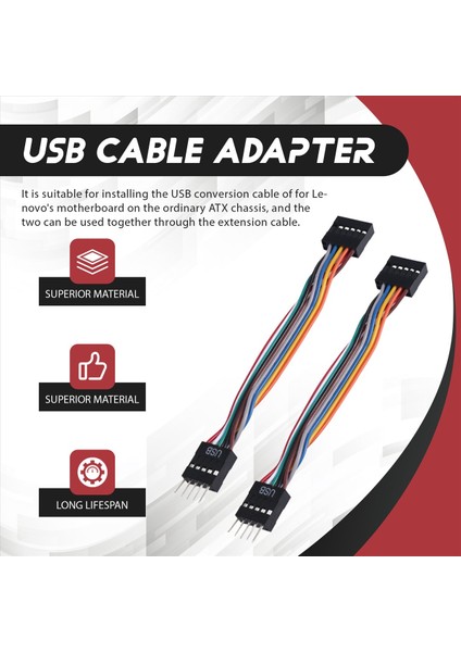 Lenovo Anakartından Sıradan Şasi Adaptör Kablosuna USB 9 Pimli Devrim 11 Pimli Kadın Dönüşüm Kablosu 24AWG 5pcs (Yurt Dışından) fırsatları