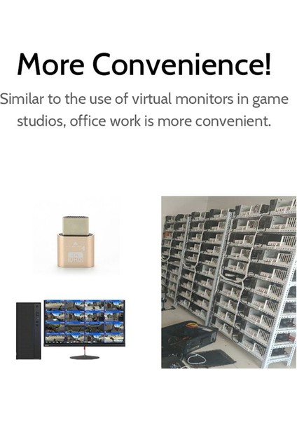 Grafik Kartları Pc Aksesuarları Masaüstü/dizüstü Bilgisayar Vistual Ekran Adaptörü Için LED Işığı Olan HDMI Uyumlu 4K Kukla Fiş (Yurt Dışından) fırsatları