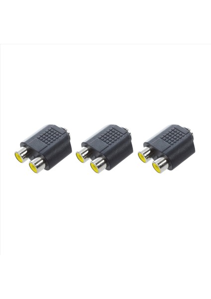 3pcs 3 5mm Dişi Jak - Çift Rca Dişi Fono Adaptör Konnektörü (Yurt Dışından)
