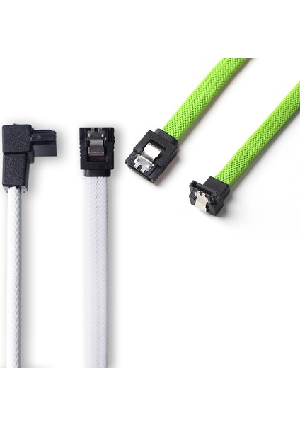 2 Pcs 50CM Sata 3 0 Iıı Sata3 7pın Veri Kablo Kablolu 6gb/s SSD Kabloları HDD Sabit Disk Veri Kablosu Naylonlu (Yeşil Beyaz) (Yurt Dışından) modelleri