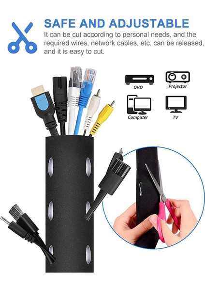 Tv Bilgisayarı Için 8 Paket Kablo Düzenli Tüp Ev Eğlence Kablo Yönetimi Fermuar Kılıf Kablo Organizatörleri Kol (Yurt Dışından) modelleri