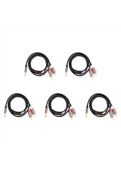 5x Jack 3 5mm Ila 2 Rca Ses Kablosu Aux Aux -Splitter 3 5mm Stereo Erkek - Erkek Rca Adaptör 2 Hoparlör Kablosu 1m (Yurt Dışından)