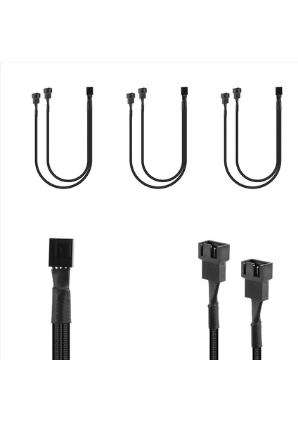 4 Paket Pwm Fan Splitter Kablosu Y Splitter Bilgisayar Pc Fan Güç Kablosu 4 Pin 1 Ila 2 Dönüştürücü Siyah Kollu Örgülü (Yurt Dışından) fiyatları