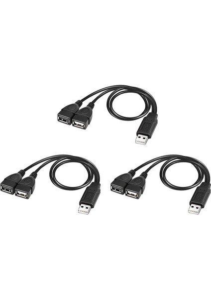 3x USB Ayırtıcı Kablosu USB 2 0 Bir Erkek Teden Çift USB Dişi Jack Y Splitter Charger Kablosu (Yurt Dışından)