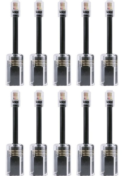 10PCS Telefon Kablosu Detangler Rj9 4P4C 360 Derece Genişletilmiş Döner Dönen Anti-T-Anged Siyah Telefon Kablosu Kablosu Kablosu (Yurt Dışından) indirimleri