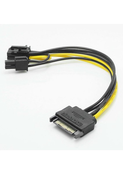 15PIN Sata Erkek-8pin (6+2) Pcı-E Güç Kaynağı Kablosu Sata Kablosu 15 Pim Ila 8 Pin Kablo Grafik Kartı Için 18AWG Tel (2pcs) (Yurt Dışından) fiyatları