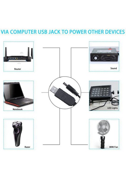 2x 5V -Dc 12V 2 1mm x 5 5mm Modül Dönüştürücü Dc Namlu Erkek Konnektörü Jack Güç Kablosu Fişi USB -Dc Kablosu -1m (Yurt Dışından) fiyatları
