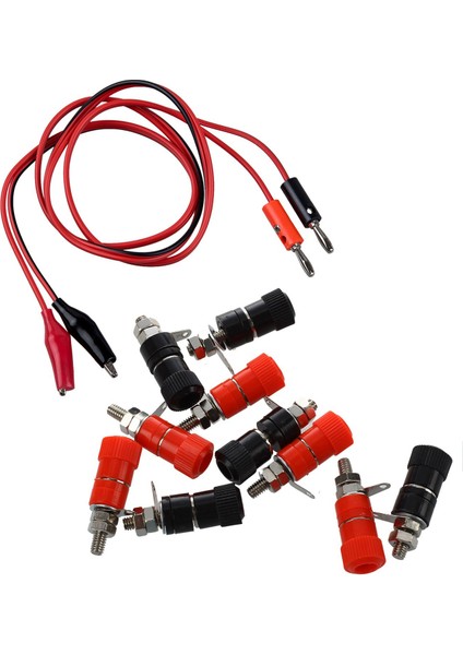 10 Adet 3 8mm Iplik 4mm Muz Fiş Soketi Bağlama Post Replasman Timsah Klips ile Muz Fiş Probu Kablo Testi Kurşun 90CM 3ft (Yurt Dışından)