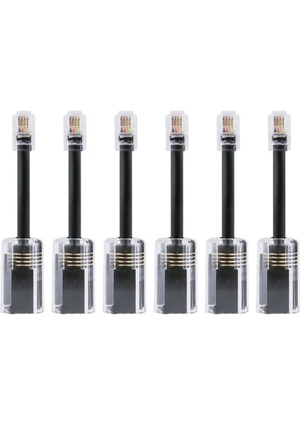 6pcs Telefon Kablosu Detangler Rj9 4P4C 360 Derece Genişletilmiş Döndürme Anti-T-Anti-T-Anged Siyah Telefon Kablosu Kablosu Kablosu (Yurt Dışından) indirimleri