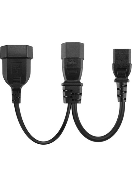 Y Tip Ayırıcı Güç Kablosu IEC320 3 Pin C14 - Erkek C13+2 Delik Ab 4 0mm Dişi Soket Ac Güç Kablosu (Yurt Dışından)