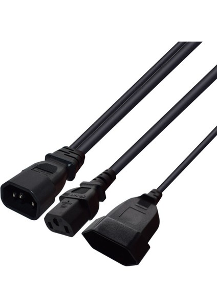 Y Tip Ayırıcı Güç Kablosu IEC320 3 Pin C14 - Erkek C13+2 Delik Ab 4 0mm Dişi Soket Ac Güç Kablosu (Yurt Dışından) fiyatları