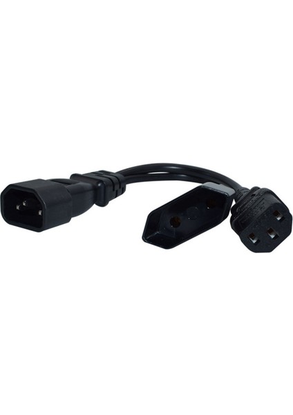 Y Tip Ayırıcı Güç Kablosu IEC320 3 Pin C14 - Erkek C13+2 Delik Ab 4 0mm Dişi Soket Ac Güç Kablosu (Yurt Dışından) fırsatları
