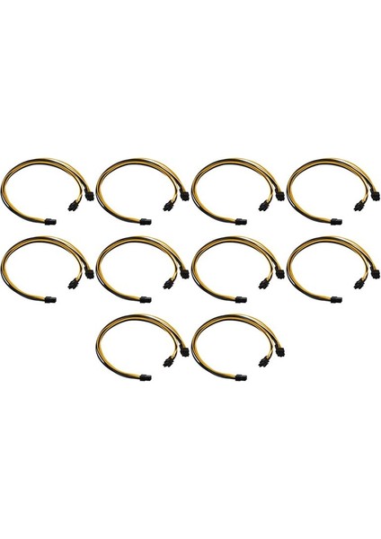 10X Pcı-E Pcı Express 6pin Dişi Ila Çift Çift 2 Portlu 8pin (6 + 2pin) Erkek F/m Adaptörü Gpu Ekran Kartı Güç Kablosu 18AWG (Yurt Dışından)