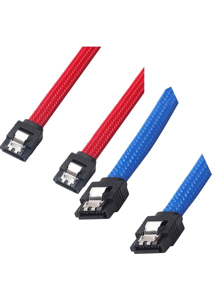2 Pcs 50CM Sata 3 0 Iıı Sata3 7pın Veri Kablo 6gb/s SSD Kablolar HDD Sabit Disk Veri Kablosu Naylon Sleeped Premium Versiyon 1 Pcs Kırmızı ve 1 Pcs Mavi (Yurt Dışından)