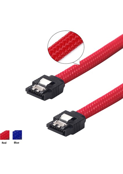 2 Pcs 50CM Sata 3 0 Iıı Sata3 7pın Veri Kablo 6gb/s SSD Kablolar HDD Sabit Disk Veri Kablosu Naylon Sleeped Premium Versiyon 1 Pcs Kırmızı ve 1 Pcs Mavi (Yurt Dışından) fırsatları