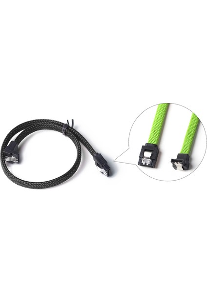 2 Pcs 50CM Sata 3 0 Iıı Sata3 7pın Veri Kablosu Diğer Açı 6gb/s SSD Kabloları HDD Sabit Disk Veri Kablosu Naylonlu Yeşil ve Siyah (Yurt Dışından) fiyatları