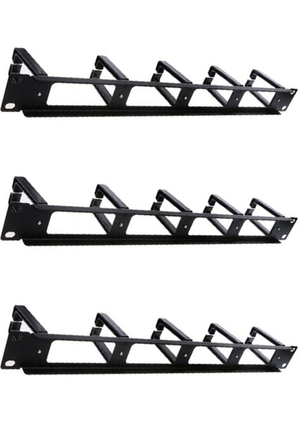 3x 19 Inç 1u Raf Dolapları Kablo Yönetim Ağı Organizatör Içi Boş Metal Base Beş Yüzük Çıkarılabilir Tel Yöneticisi Çerçeve (Yurt Dışından)