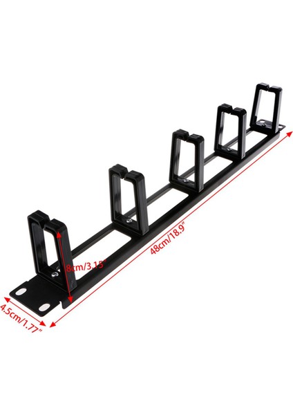 3x 19 Inç 1u Raf Dolapları Kablo Yönetim Ağı Organizatör Içi Boş Metal Base Beş Yüzük Çıkarılabilir Tel Yöneticisi Çerçeve (Yurt Dışından) fırsatları