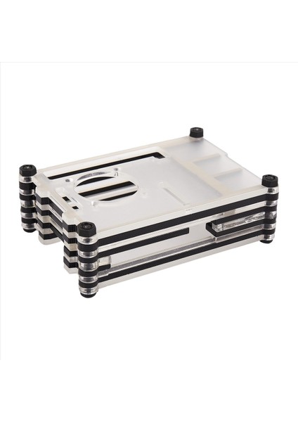 Raspberry Pi 4 Model B Için 6x Akrilik Şeffaf / Berrak ve Siyah Kasa Kapağı Raspberry Pi 4b Için Soğutma Fanı ile (Yurt Dışından) fırsatları