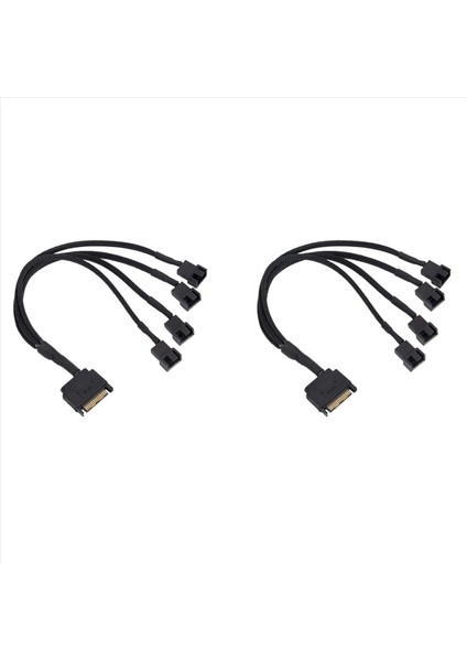2x Soğutma Fan Adaptör Kablosu 15 Pin Sata Ila 4 x 3 Pin / 4 Pin Pmw 12V Pc Kasa Fan Güç Güç Kablosu 15 Pın Sata (Yurt Dışından)