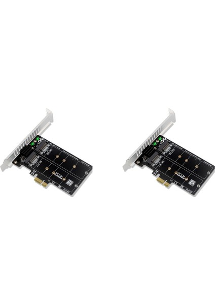 2x PH58 M2 Sata - Pcıe Adaptör Kartı Çift Disk Ekran Kartı Raıd Splitter Genişleme Kartı Pcıe X1 - Ngff M2 Sata SSD (Yurt Dışından)