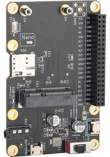 Raspberry Pi Için Yuvası Dikey Adaptör Kartı ile Mini 3g/4g/lte Module Şap Taşınabilir USB Genişletme Kartı (Yurt Dışından)