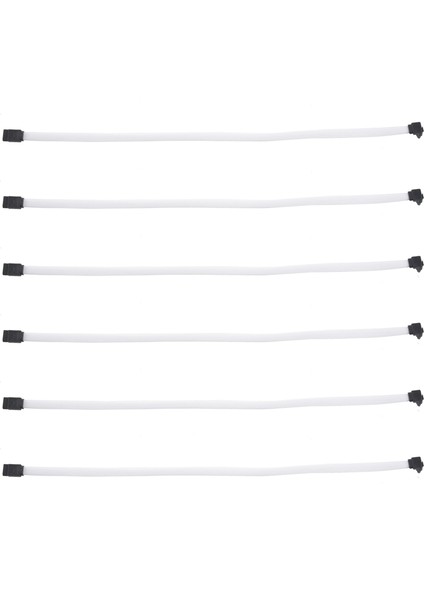 6pcs 50CM Sata 3 0 Iıı Sata3 7pın Veri Kablo Kablosu 6gb/s SSD Kabloları HDD Sabit Disk Veri Kablosu (Beyaz) (Yurt Dışından)