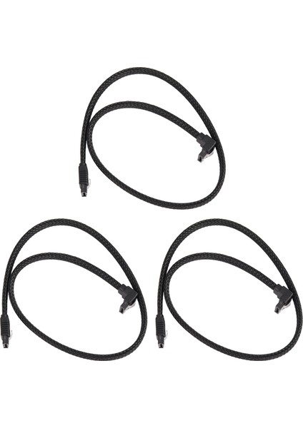 3pcs 50CM Sata 3 0 Iıı Sata3 7pın Veri Kablo Kablolu 6gb/s SSD Kabloları HDD Sabit Disk Veri Kablosu (Siyah) (Yurt Dışından)