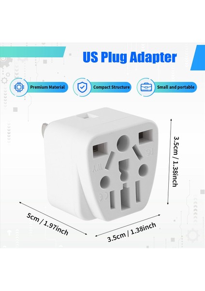 Abd Seyahat Fişi Adaptörü Ab/uk/au/ın/cn/jp/asıa/italya/italya/brezilya - Abd (Tip B) 3 Prong Abd Fişi Şarj Converter Beyaz (Yurt Dışından) fırsatları