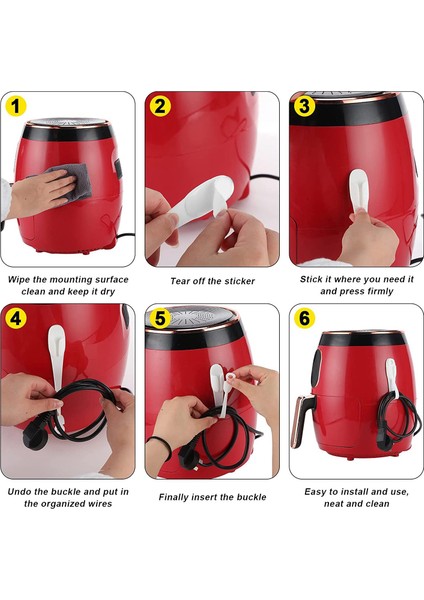 12 Adet Kordon Bundlars Corders Cihazlar Için Kablo Organizatörü Kendi Kendine Yapışkan Mutfak Cihazı Kablosu Tutucu (Siyah Beyaz Gri) (Yurt Dışından) indirimleri