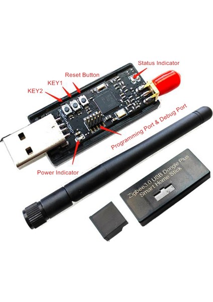 CC2652P CC2652 USB Dongle ZIGBEE2MQTT Zha Koordinatörü Ev Asistanı Ble Iplik USB Dongle Stick Ble5 2 (B) (Yurt Dışından) modelleri