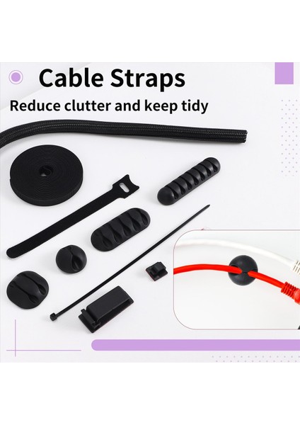 152 Pcs Kablo Yönetimi Kablosu Organizatör Kiti Kendi Kendine Yapışkan Kablo Organizatör Klipsleri Kablo Kılıfları Yönetim Klipsleri (Yurt Dışından) indirimleri