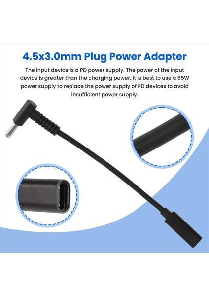 USB Tip C Dişi - HP4506 Erkek 90 ° Adaptör Kablosu 4 5x3 0mm Hp Dizüstü Bilgisayar Için Pd Sensör Çipli Dc Güç Dönüştürücü (Yurt Dışından) indirimleri