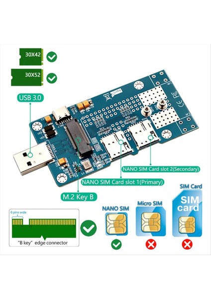 Ngff (M 2) - USB 3 0 Adaptörüne Çift Nano Desteği 3g/4g/5g/lte Modülü Masaüstü Bilgisayarlar Için Uygun (Yurt Dışından) indirimleri