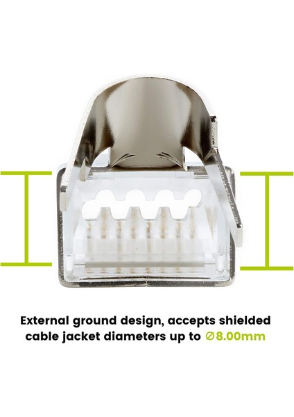 20 Pcs CAT6/6A RJ45 Modüler Fişler Korumalı (Stp) Harici Toprak Konnektörü Ez Crımp (Yurt Dışından) indirimleri